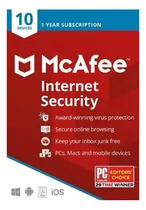 Comprar Mcafee Internet Security 10 Dispositivos 1 Año Digital