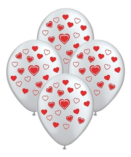 Globos San Valentin Corazon B 12 PuLG. X 10 Unid Chirimbolos