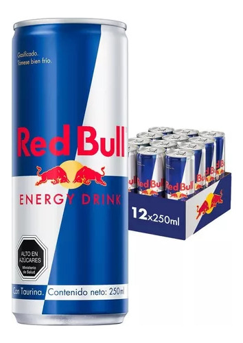 Bebida Energetica Red Bull Regular X 12 Latas X 250ml