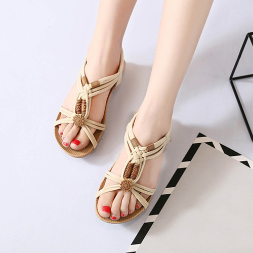 Sandalias Bohemio Planas Elegantes Y Casuales Con Forma De B
