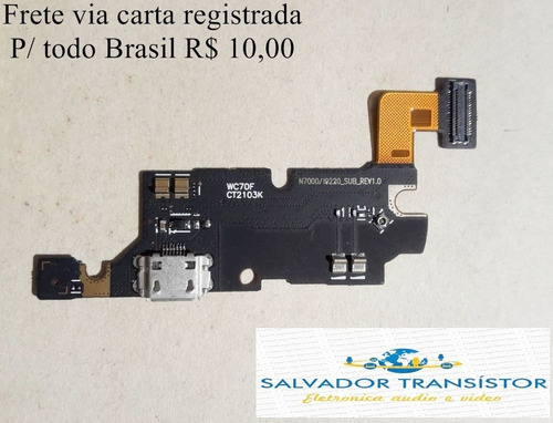 Cabo Flex Flat Conector Carga E Usb Galaxy Note N7000 I9220