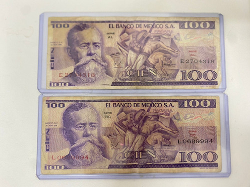 2 Billetes De $100 Pesos Por $650