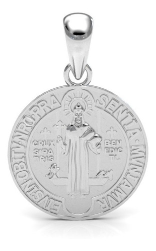 Imagen 1 de 10 de Dije Medalla San Benito 2 Cm Plata .925 Agálea Joyería