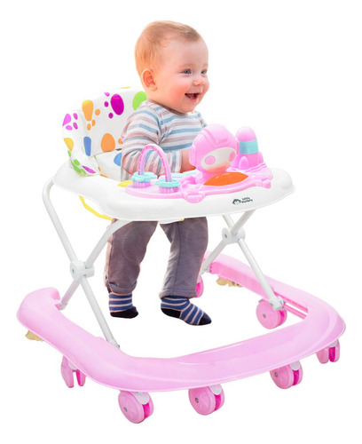 Andadera Bebe Musical Interactiva Plegable 4 Posiciones Color Rosa