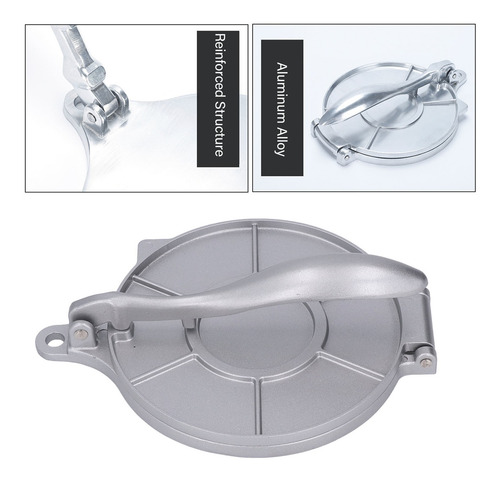 Imagen 7 de 10 de Máquina Para Prensar Tortillas De Harina Roti, 20 Cm, Aleaci