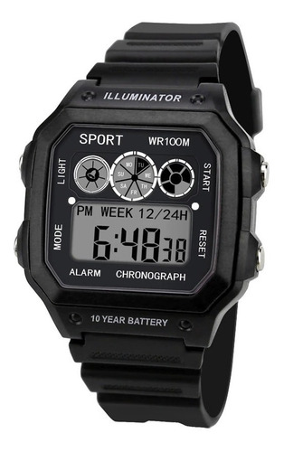 Relógio Masculino Digital Preto Esporte Militar Ultra Light