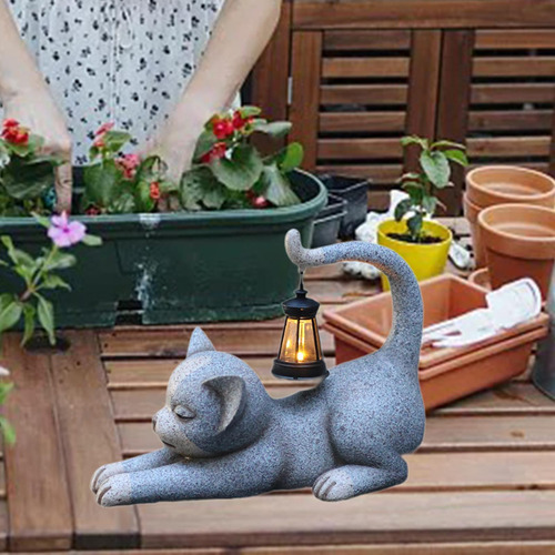 Estatua De Jardín Al Aire Libre De Gato, Regalo De Resina,
