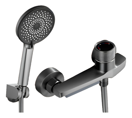 Llave Tina Ducha Monomando Gris Mate Flexible Regadera Ducha
