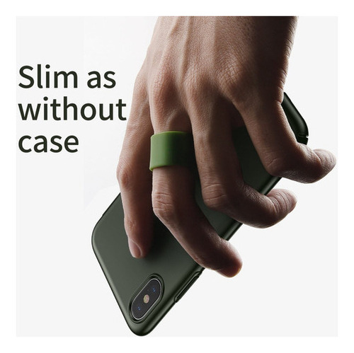 Funda Para iPhone XS X Baseus Sujetador De Dedo Desmontable Nergro/verde -