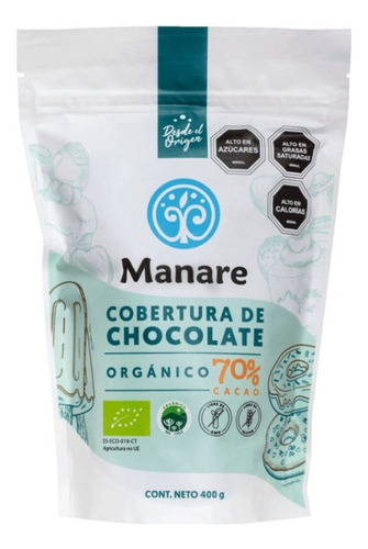 Cobertura 70% Cacao Orgánico 400g - Manare