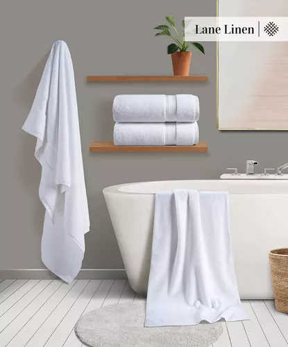 LANE LINEN Toallas de baño grandes, toallas de baño 100% algodón, toallas  de baño extragrandes, cero torsión, juego de 4 toallas de baño de secado