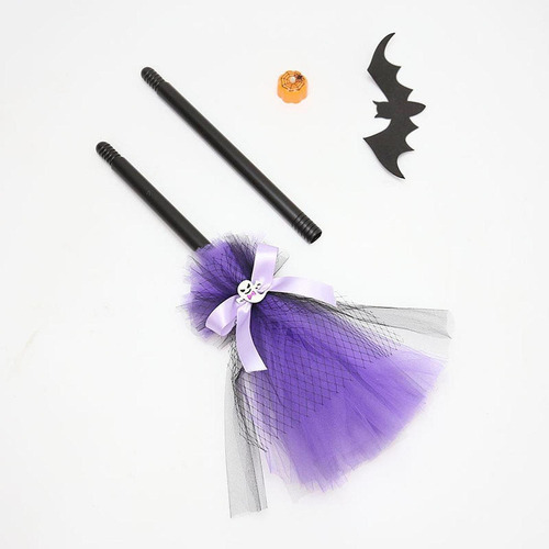 Escoba De De Halloween Escoba De Suministros Púrpura