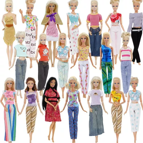 Compra online de Roupas de boneca para boneca barbie, lote de