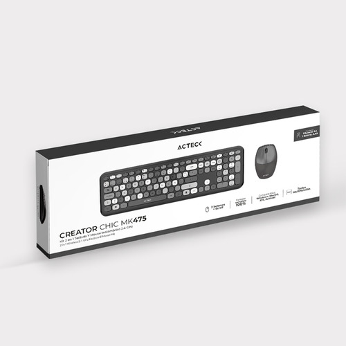 Kit Teclado Y Mouse Acteck Mk475 Inalambrico Delgado Gris