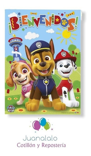 Afiche Bienvenidos 54 X 40 Cm. Paw Patrol/patrulla  X 1 U. 