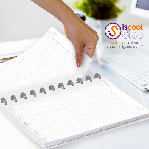 Refil Caderno Disco Inteligente Pautado Classic 100 F 90g G Cor Branco