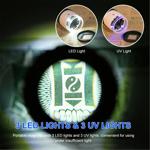 A Lupa Con Escala Led Lupa De Metal Ajustable 30x