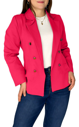 Saco Blazer Dama Casual Elegante Manga Larga Con Forro Suave