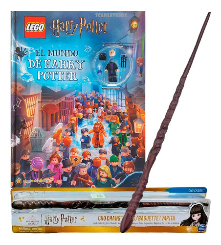 Varita Chi Chang + Libro El Mundo De Harry Potter Lego Orig