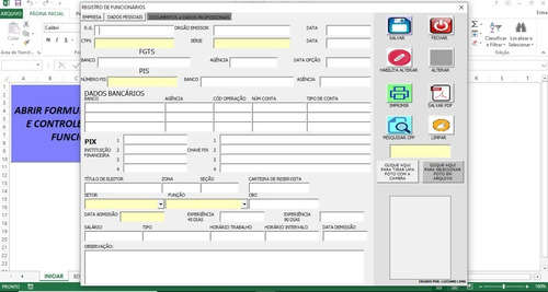 Imagem 3 de 9 de Rh Cadastro E Controle De Funcionário Multi-empresa Excelvb