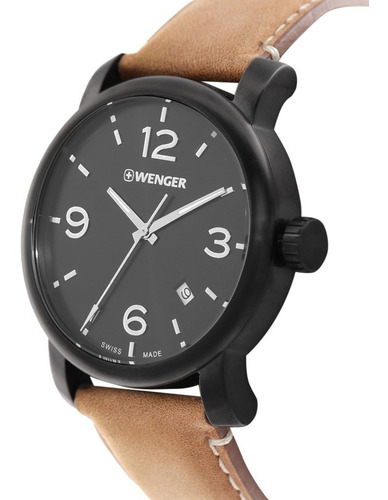 Imagen 2 de 8 de Reloj Wenger Urban Metropolitan Correa Cuero Marrón