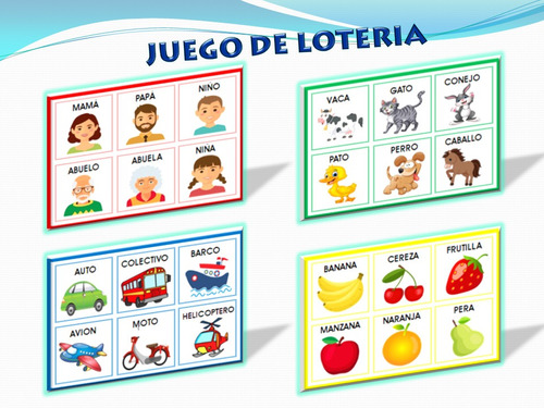Juego Didáctico Loteria Ingles Español Para Niños Imprimible | MercadoLibre