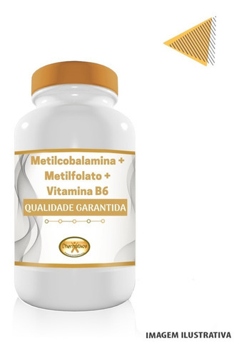 Metilcobalamina 1mg + Metilfolato 1mg + B6 15mg 180 Capsulas Sabor Sem sabor