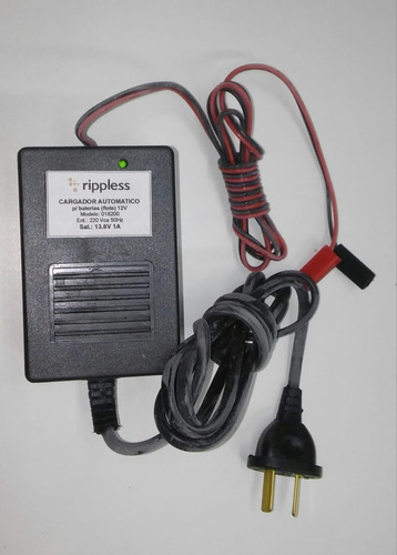 Imagen 1 de 4 de Cargador Bateria Gel 12v 1a /hr Corte Automatico Ripless