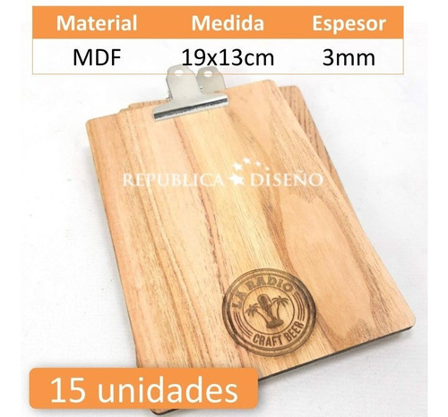 Imagen 1 de 2 de Adicionera Comandera Anotador Mdf Madera Grabado Con Broche