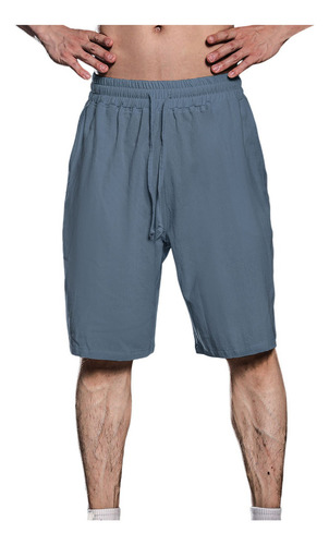 P Moda Hombre Casual Color Liso Cuerda Elástica Cintura C 20