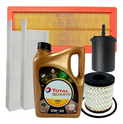 Kit 4 Filtros + 4l Aceite Total 5w30 Peugeot 5008 1.6 Thp