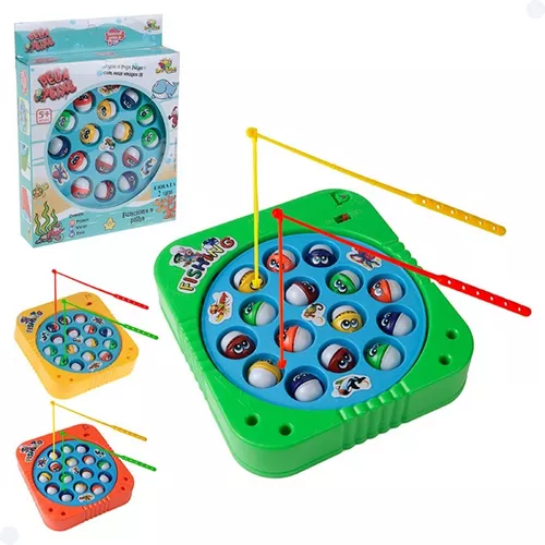 Brinquedo Jogo Pesca Peixe Grande Infantil Pescaria Maluca 24 peixes - BBR  Toys