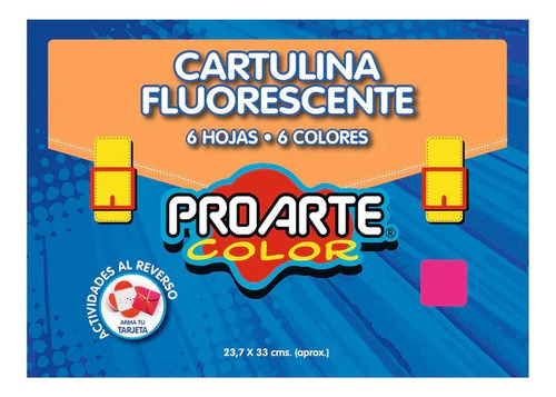 Pack 3 De Cartulina Fluorescente Proarte 6 Pliegos 6 Colores