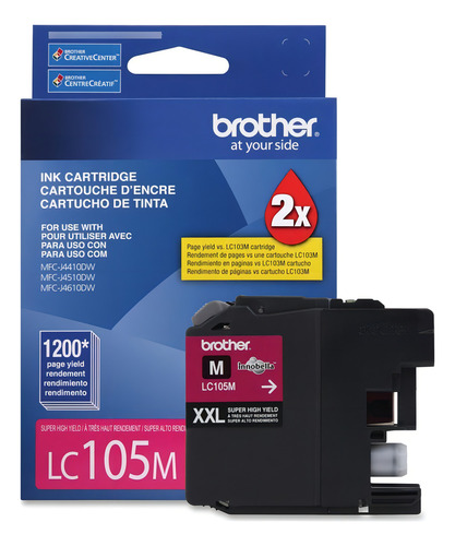 Cartucho De Tinta Brother Lc105m Color Magenta De 60 Ml