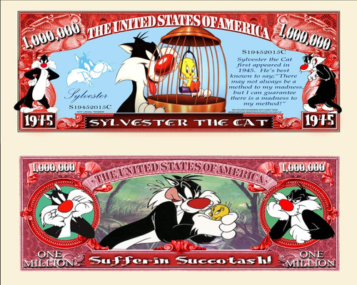 Anime Source Looney Tune Sylvester The Cat - Billete Conmemo