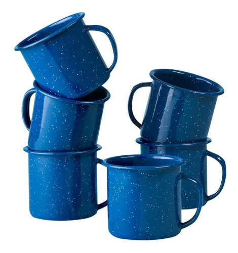 Juego De Taza Café De Peltre, 6 Piezas Azul