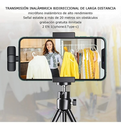 Microfono Inalámbrico De Solapa Celular Tablet Tipo C