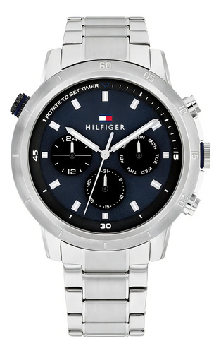 Reloj Para Hombre Tommy Hilfiger Troy 1792104 Plateado
