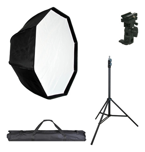 Octabox Softbox 95cm + Tripié 2.10m + Soporte Para Flash