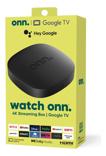 Onn Uhd Streaming 4k 2 Gb Ram Google Tv 2023 Color Negro Tipo De Control Remoto Control De Voz