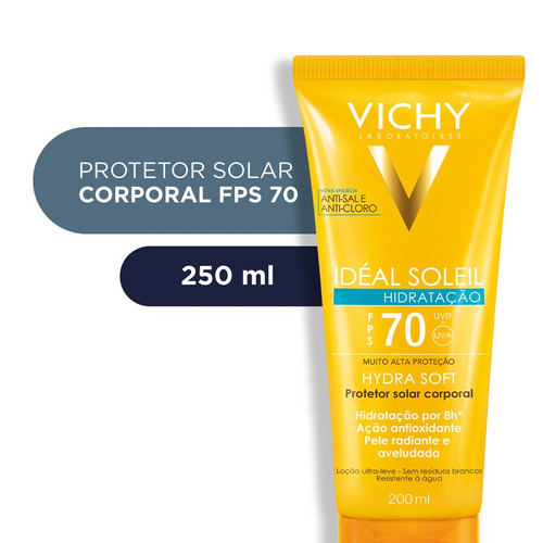 Protetor Solar Hidratação Corporal Fps 70 Vichy 200 Ml