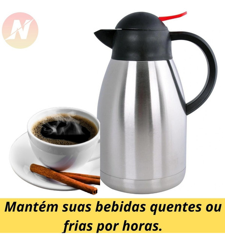 Imagem 6 de 7 de Jarra Térmica Garrafa Inox 1270ml Cafeteira E Chaleira