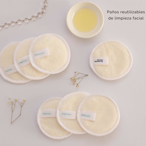 Eco Paños Demaquillantes Reutilizables De Higiene Facial 7 U