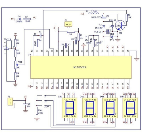 Kit Amperímetro Digital Com Ci Icl7107, Com 4 Dígitos