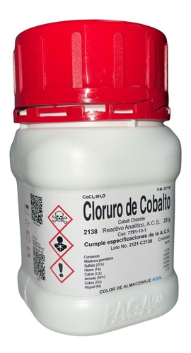 Cloruro De Cobalto R. A. De 25g Fagalab