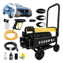 Comprar Hidrolavadora Electrica Kp280 De 2200w Con Cuatro Ruedas,hidrolavadora Eléctrica Pistola Hidro Lavado Portátil Con Depósito De Espuma,hidrolavadora Eléctrica Con Motor De Cobre Puro Para Lavaderos De