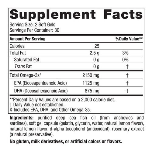 Imagen 5 de 6 de Omega 3 Ultimate Omega 2x 2150 Mg 60 Sofgel Nordic Naturals