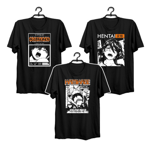 Paquete De 3 Playeras Waifu Material Placer Cute Hentai Sexy