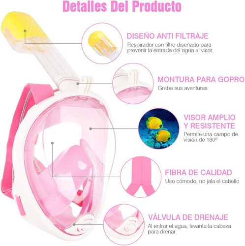 Full Face Snorkel Mask With Camera Support And Anti-fog