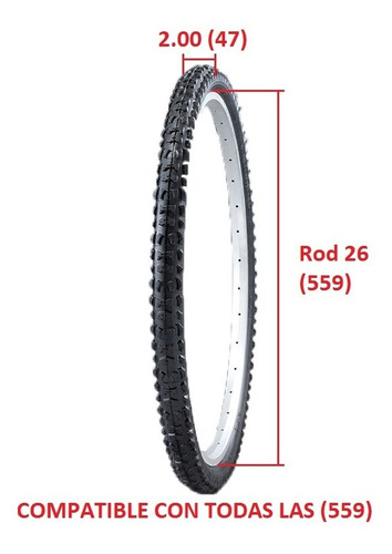 Imagen 2 de 10 de Cubiertas Bicicleta Mas Camara Rodado 26 Mtb Combo X2